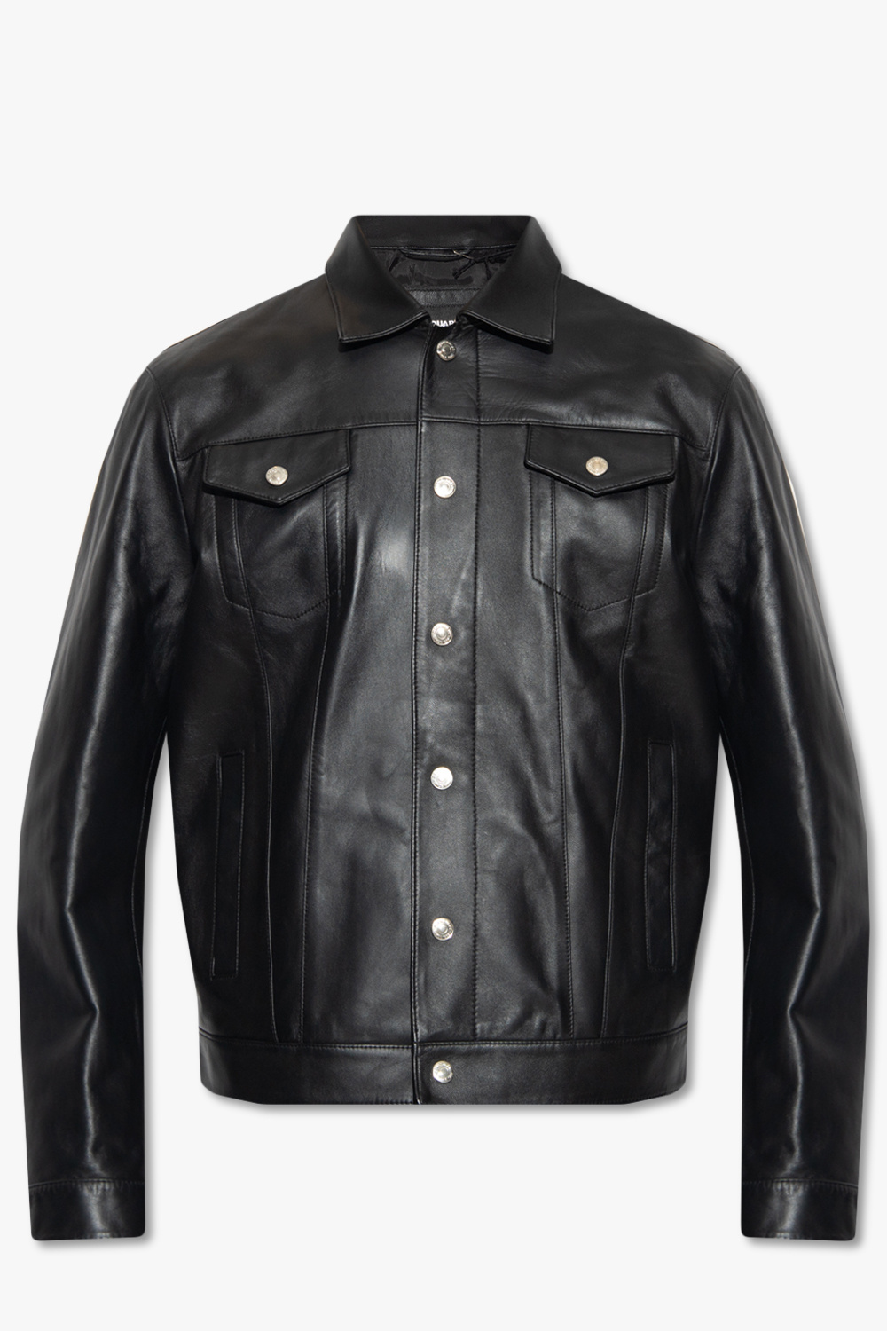 Sandro leather best sale trucker jacket